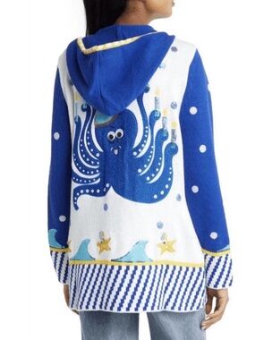 Whoopi Goldberg Hanukkah Ugly Sweater Medium Christmas Holiday Menorah Octopus